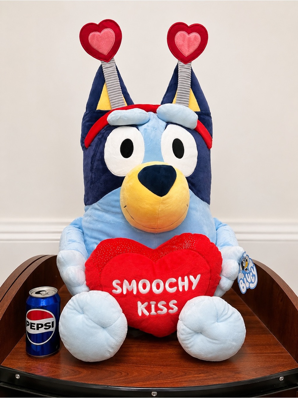 Bluey Plush Smoochy Kiss Stuffed Animal - Blue and Red